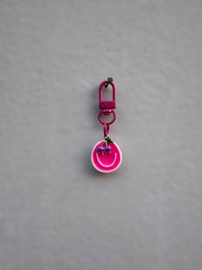 Smiley Face Charm - Fuchsia