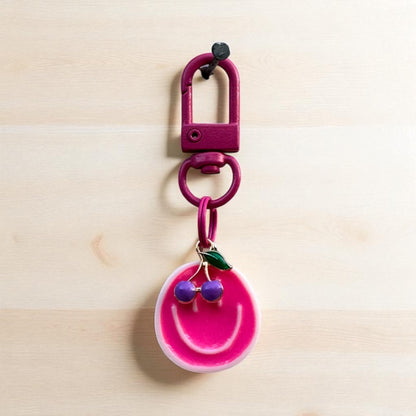 Smiley Face Charm - Fuchsia