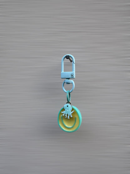 Smiley Face Charm - Aqua