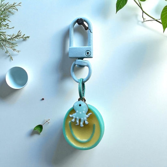 Smiley Face Charm - Aqua