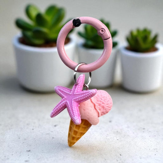 Ice Cream Charm -Pink Starfish