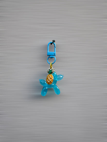 Balloon Dog Charm - Blue -Pineapple