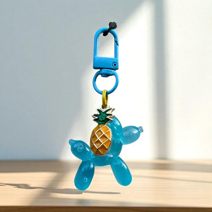 Balloon Dog Charm - Blue -Pineapple