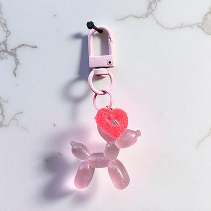 Balloon Dog Charm - Pink Heart