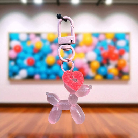 Balloon Dog Charm - Pink Heart