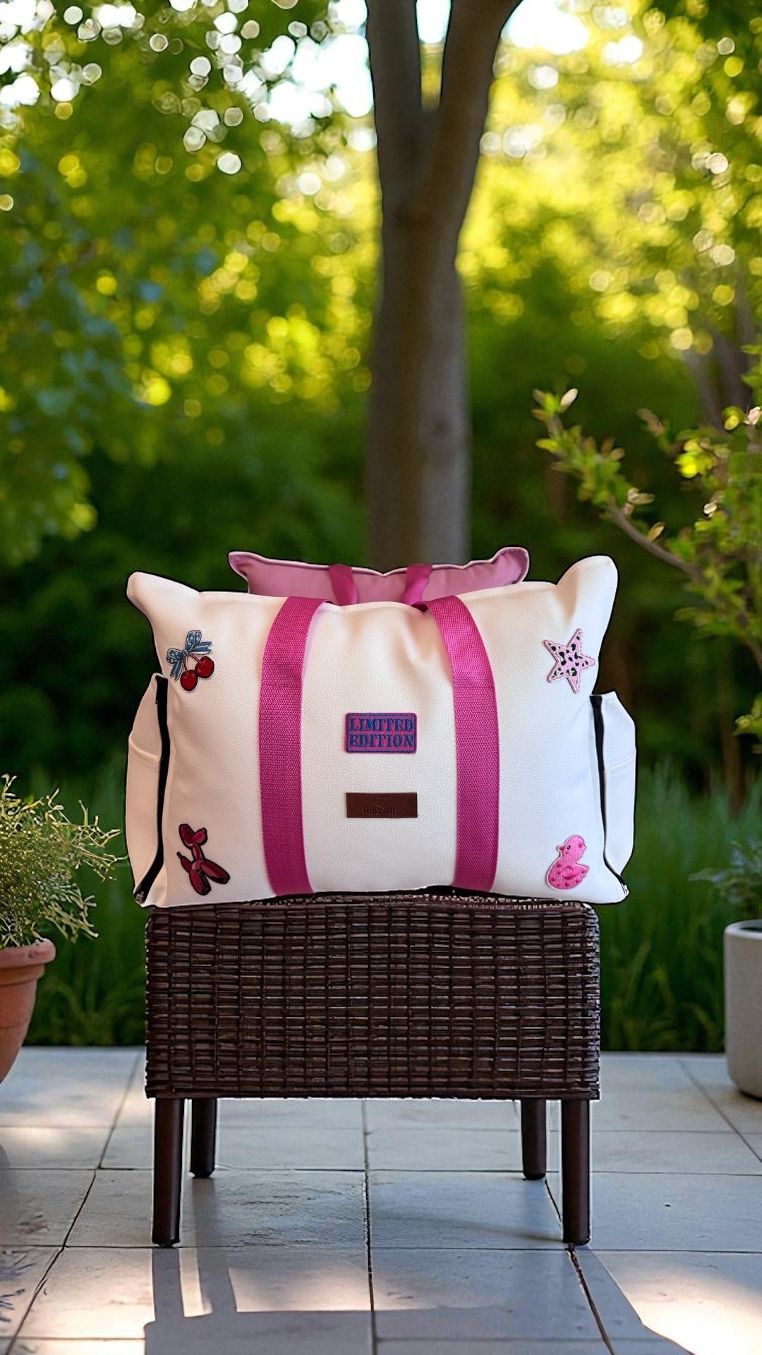 LUXURY DOG CAR SEAT / TRAVEL BAG - "COTTON CANDY"