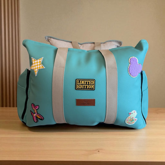 LUXURY DOG CAR SEAT / TRAVEL BAG - "COTTON CANDY"