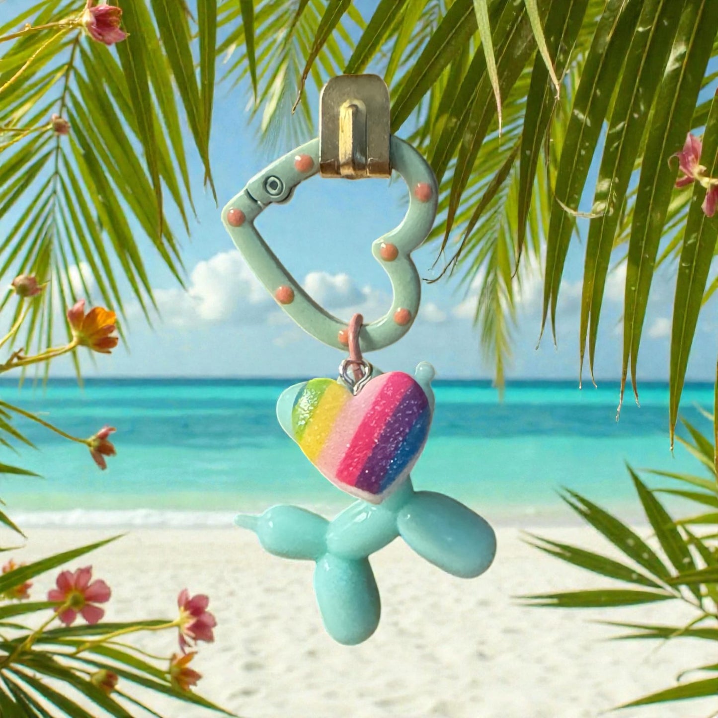 Balloon Dog Charm - Aqua