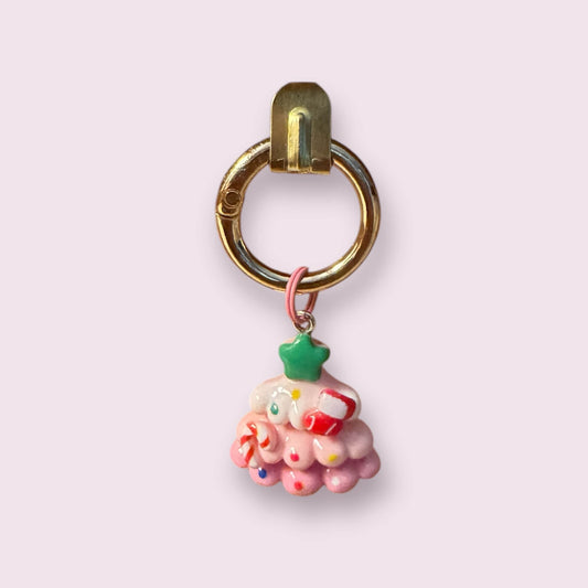Christmas Tree Clip-on Charm - Pink