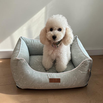 Dog Bed - Cozy "Paisley-Sage Green"