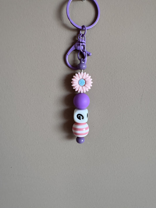 Key-ring Flower Power Purple