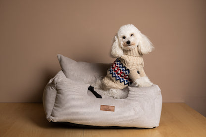 Luxury Dog Car Seat - Corduroy Truffle Grey